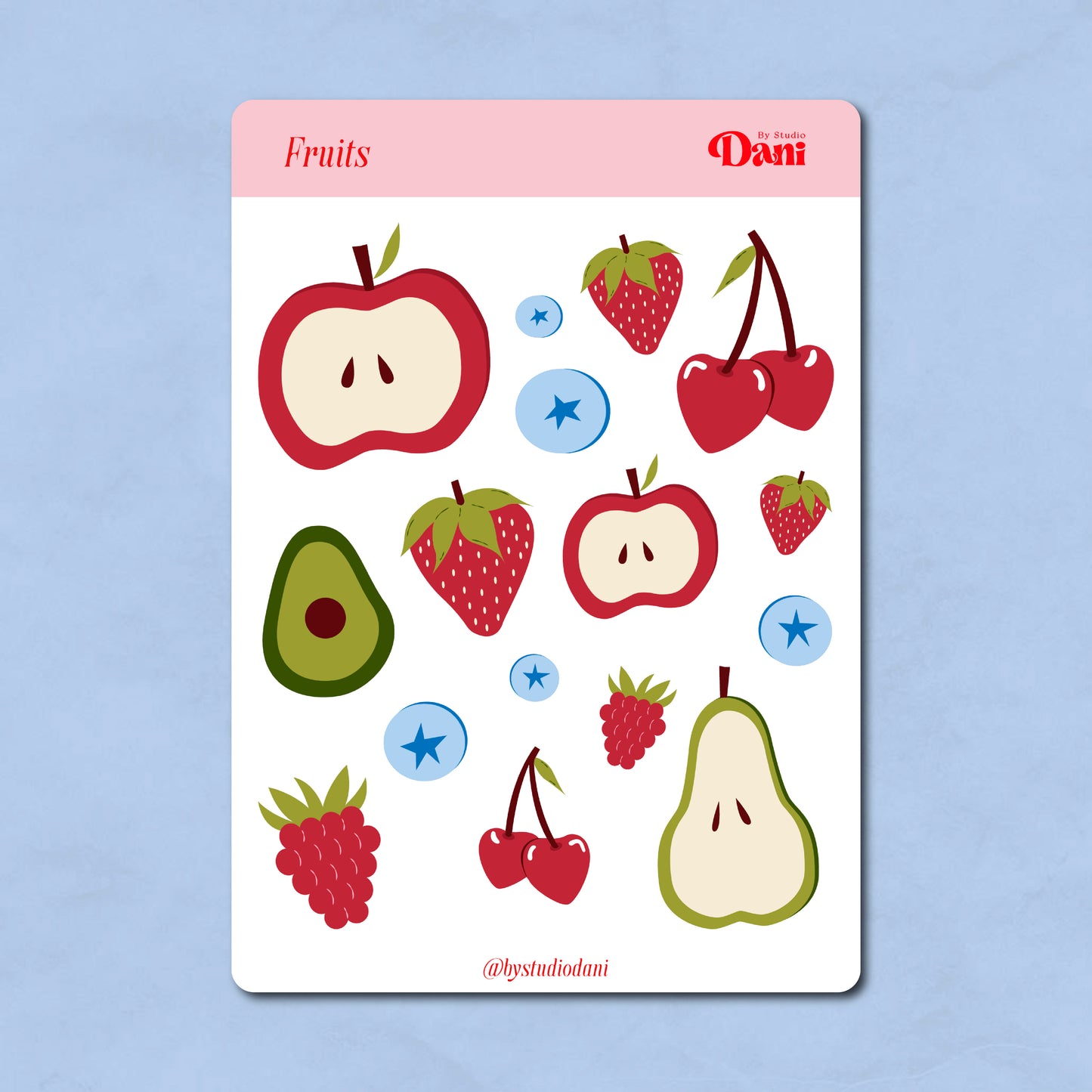 Fruits Stickervel A5 – Bullet Journal Stickers