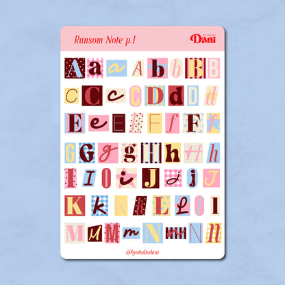 Ransom Note Sticker Set A5 – Bullet Journal Stickers
