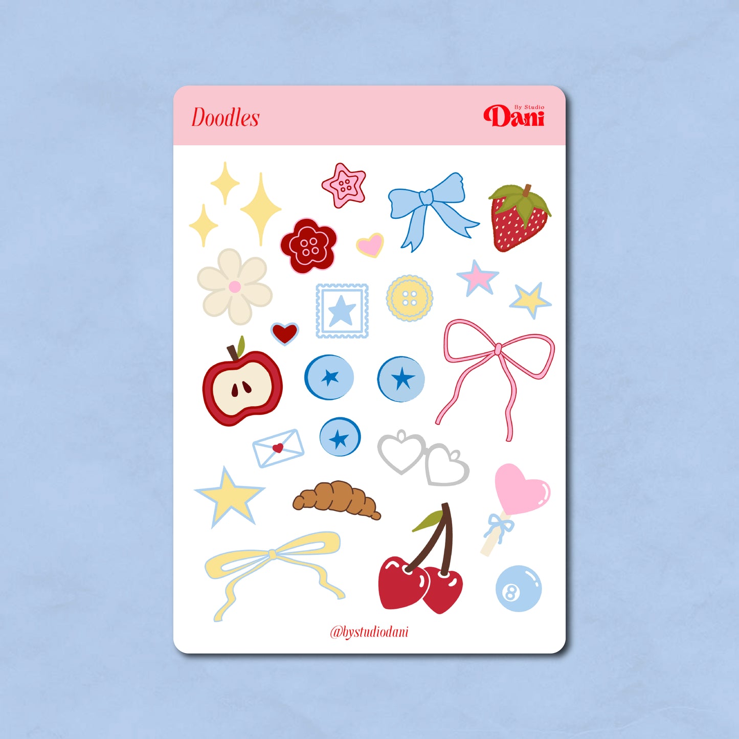 Doodles Stickervel A6 – Journaling Stickers