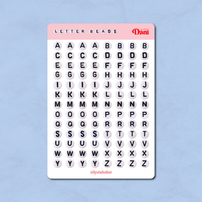 Letter Beads Sticker Sheet