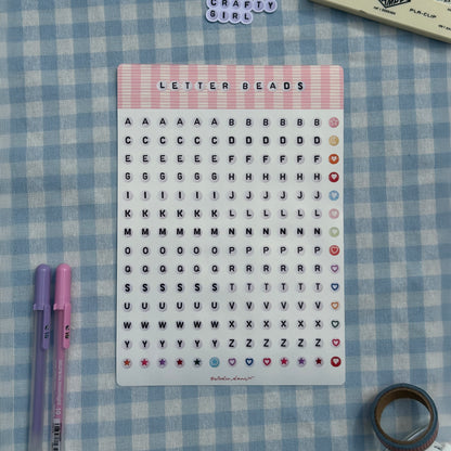 Letter Beads Stickervel - A5