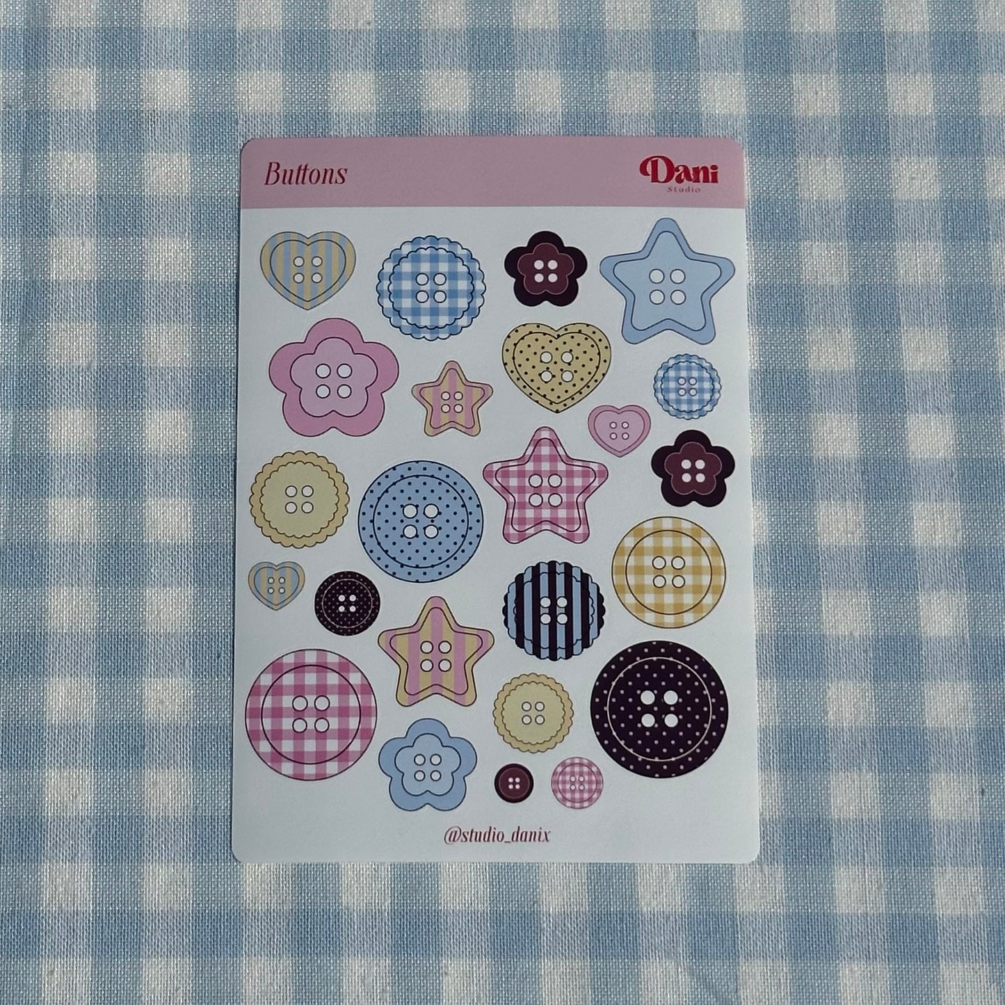 Buttons Stickervel A6 – Decoratie Stickers