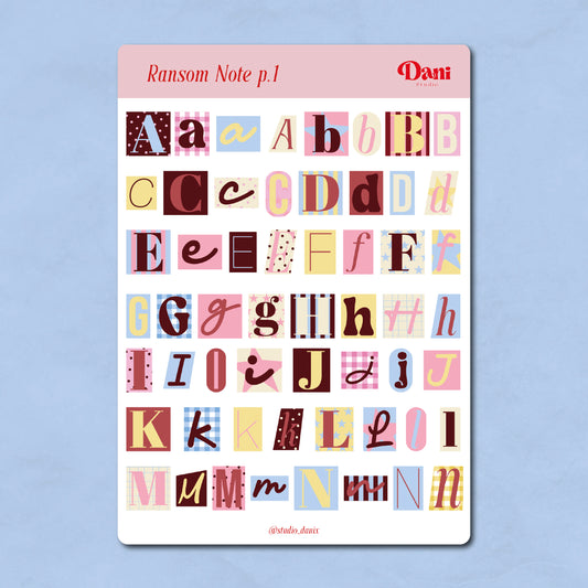 Ransom Note Sticker Set - A5