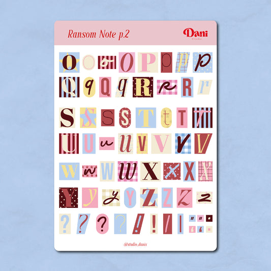 Ransom Note Sticker Set - A5