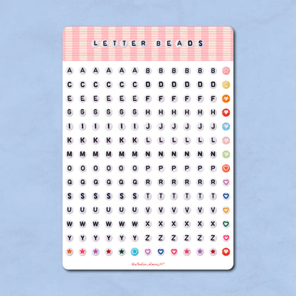 Letter Beads Stickervel - A5