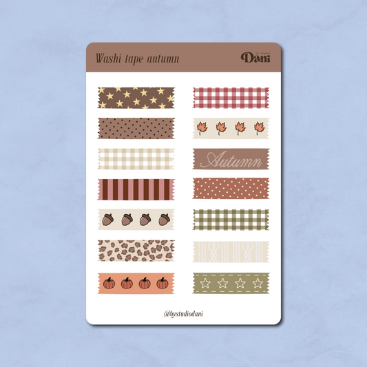 Washi Tape Autumn Sticker Vel A6