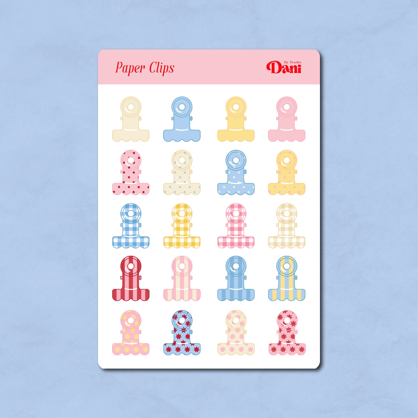 Paper Clips Stickervel A5